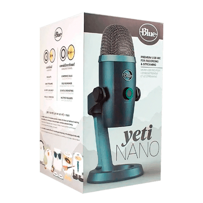 Micrófono Blue Yeti Nano Grey condensador Omnidireccional USB