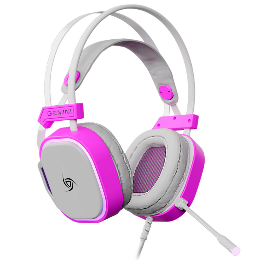 Audífono Vsg Gemini Blanco Gamer Iluminación Rgb