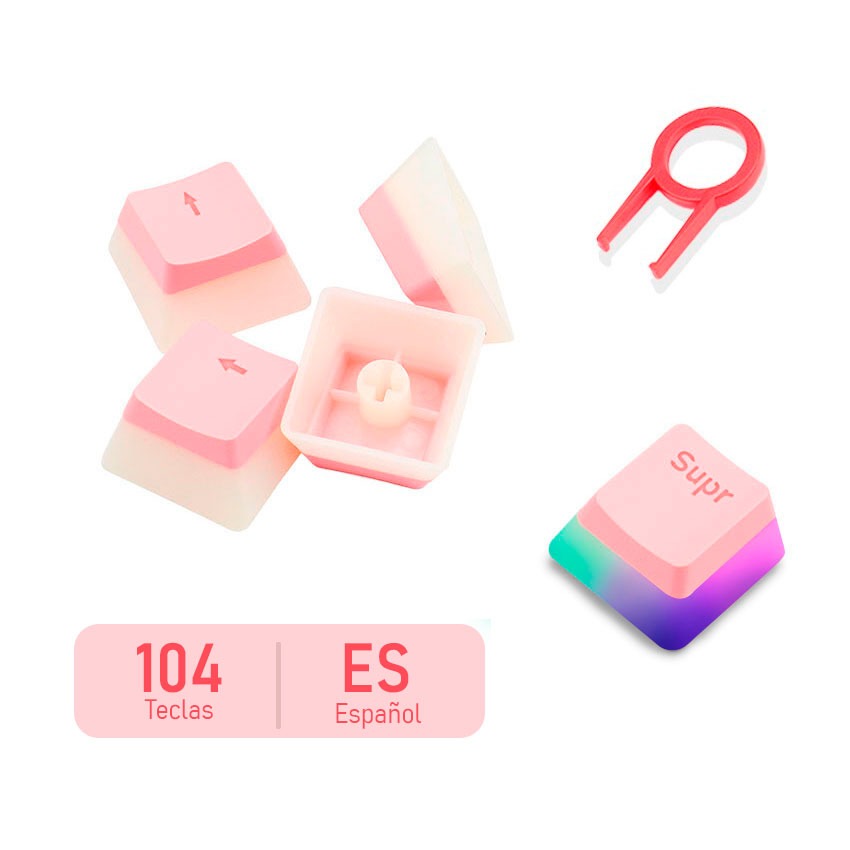 Keycaps Redragon SCARAB, Español Latam A130P-SP Rosa