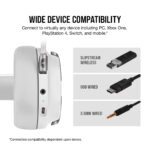 Audifono Gamer Corsair Virtuoso Rgb Wireless Carbonio White - Imagen 3
