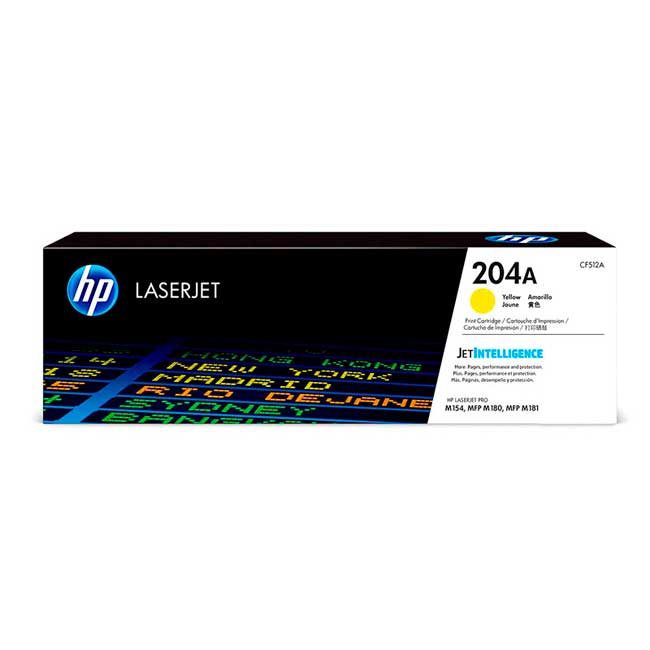 Toner HP 204A CF512A Amarillo Original para Laserjet M154 M180 M181