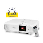 Proyector Epson PowerLite E20 3LCD 3,400 lúmenes, HDMI XGA, Altavoz 5W