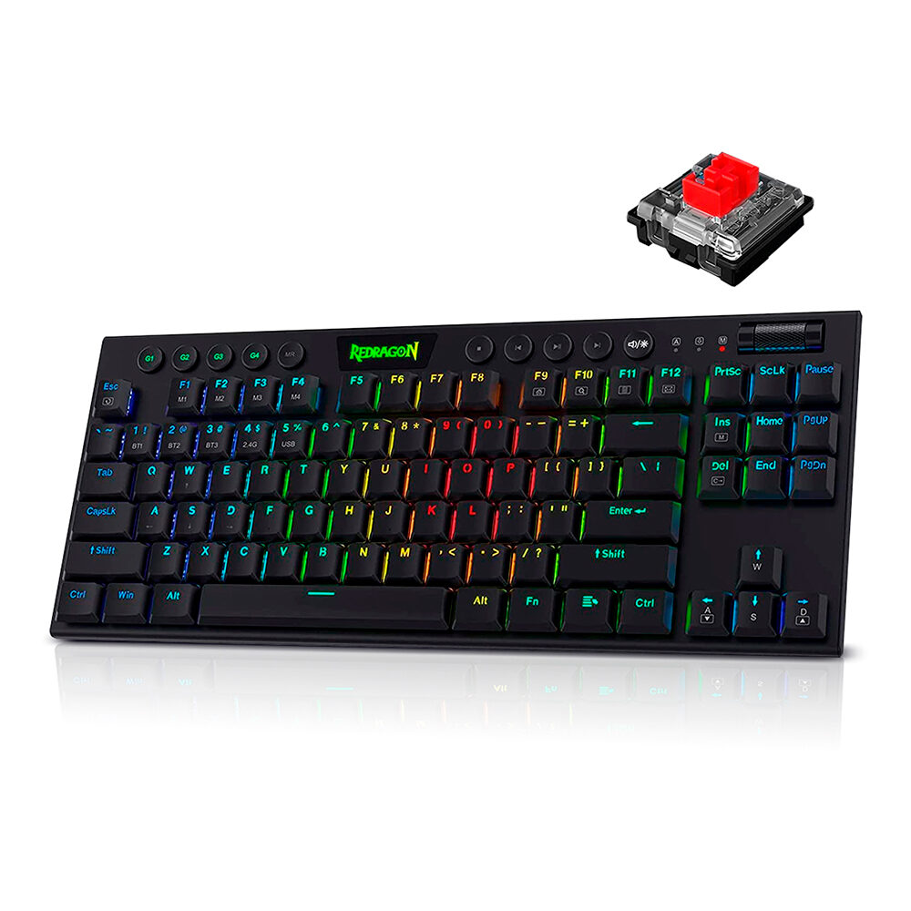 Redragon K621 Horus TKL Teclado mecánico inalámbrico RGB Ultradelgado - Bluetooth