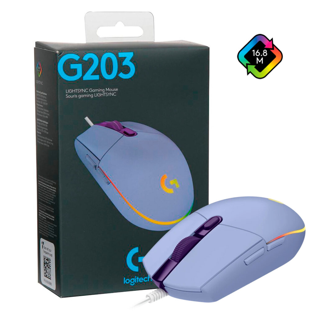 Mouse-Logitech-G203-Lightsync-Rgb-Lilal--8,000-Dpi