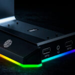 Soporte de Audifono VSG Atlas aluminio RGB con puertos USB y jack - Imagen 3