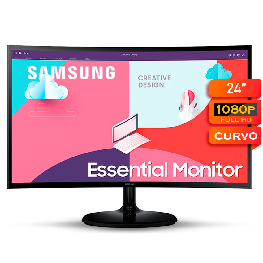 Monitor Gamer Curvo Samsung 24" S36c Negro Ls24c360ealxpe