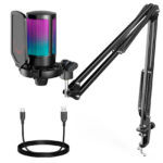 Micrófono Gamer Fifine A6T BLACK Soporte de brazo
