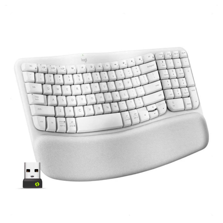 Teclado Ergo Logitech Wave Keys inalámbrico USB Blanco