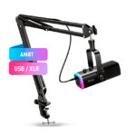 Micrófono Fifine AM8T Negro con Brazo RGB USB/XLR