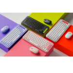 Combo Logitech POP ICON Teclado + Mouse Lila con Blanco crudo - Imagen 4