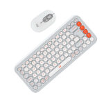 KIT Logitech POP ICON Teclado + Mouse Blanco Crudo con Naranja - Imagen 2