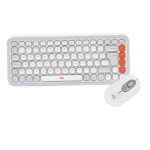 KIT Logitech POP ICON Teclado + Mouse Blanco Crudo con Naranja - Imagen 3
