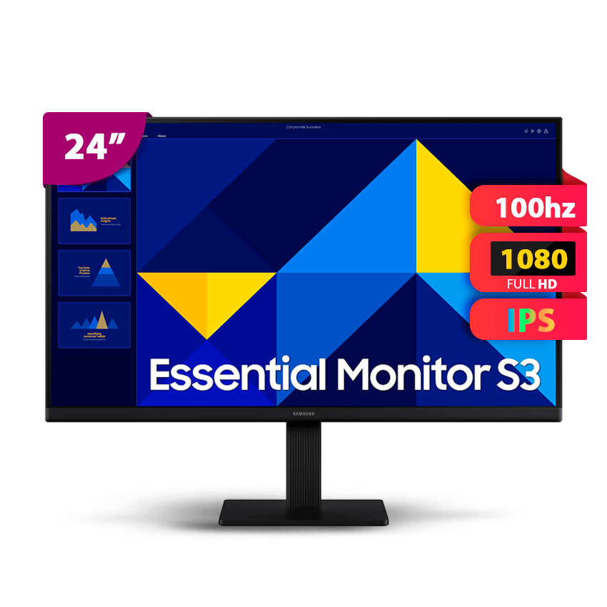 Monitor Samsung 24" Essential S3 FHD 100Hz IPS HDMI LS24D300GALXPE