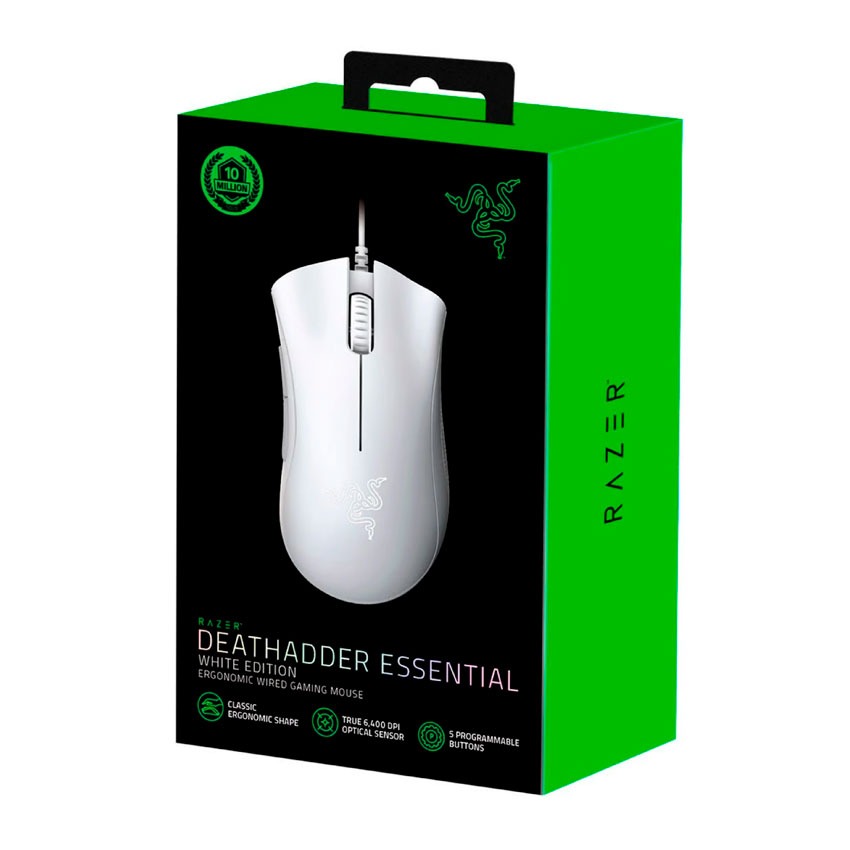 MOUSE RAZER DEATHADDER ESSENTIAL blanco 6400 DPI