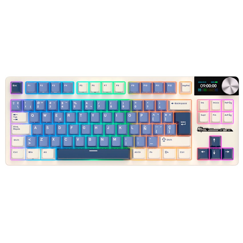 Teclado Mecánico RK S85 Royal TKL Triple Modo OLED SP