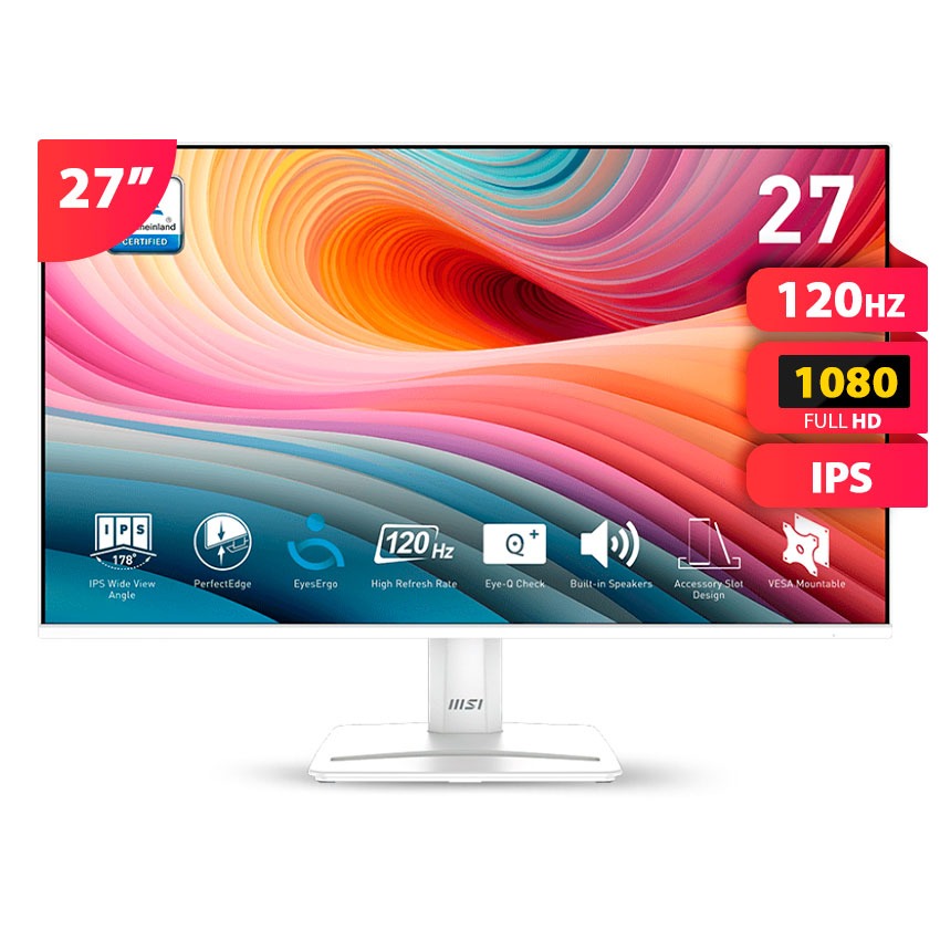 Monitor MSI PRO MP275W E2 27" IPS FHD 120Hz 1ms Blanco