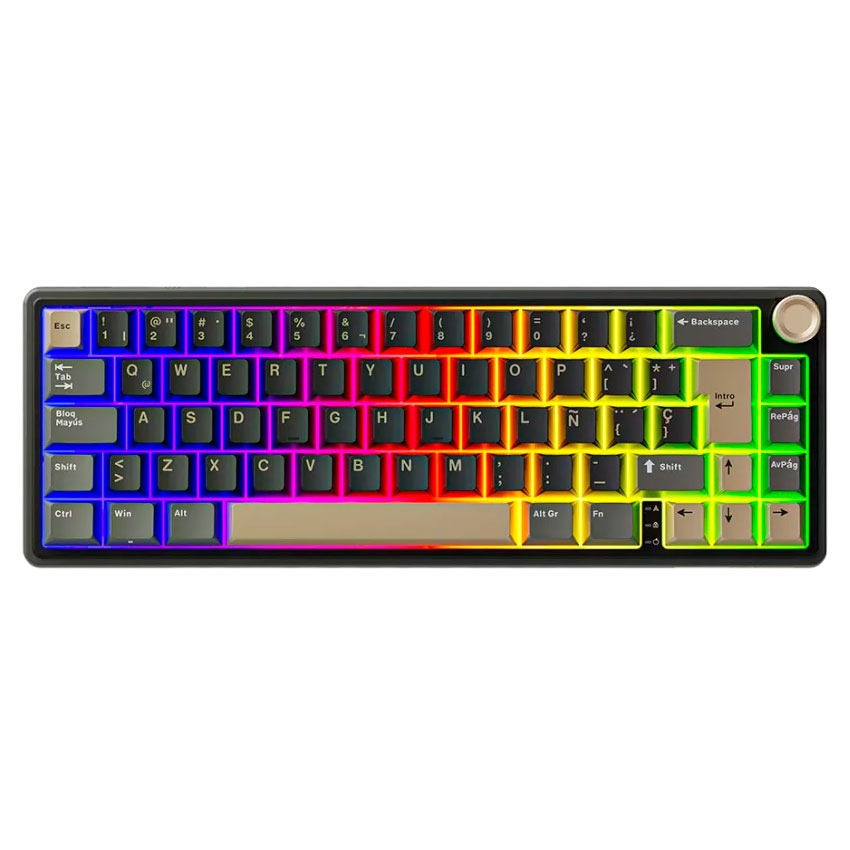 Teclado Mecánico Royal Kludge RK R65 Phantom Chartreuse