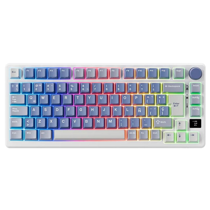 Teclado Royal Kludge RK-M75 Inalámbrico OCEAN BLUE – K Silver