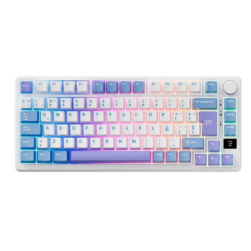 Teclado Gamer Inalámbrico RK-M75 Taro Milk 75% – Switch K Silver