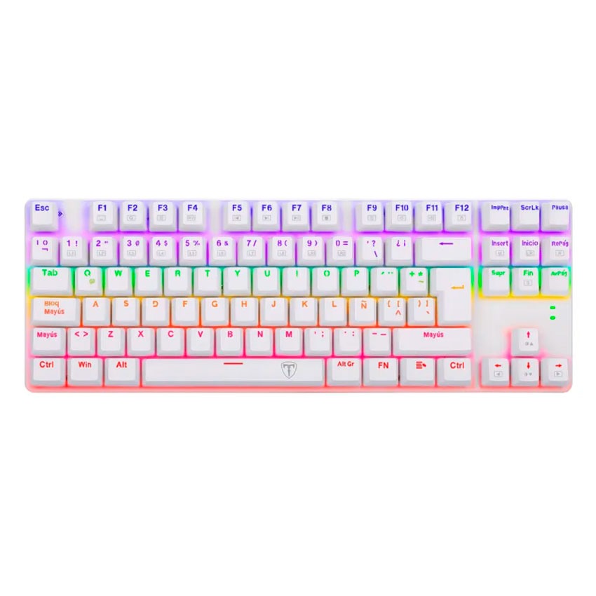 Teclado T-Dagger BORA WHITE Rainbow T-TGK313W-RD-SP RED