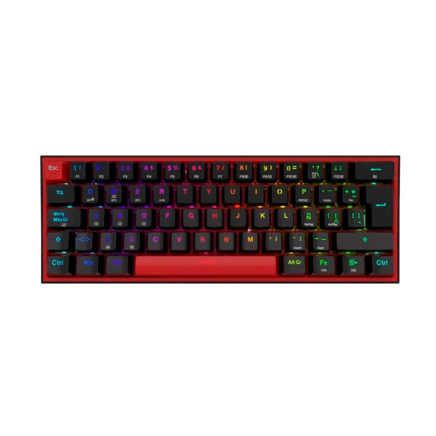 teclado Redragon FIZZ PRO K616-RGB-B Wireless 60% Black