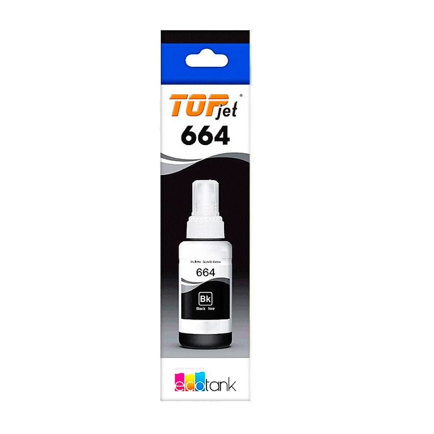 Tinta Negra Genérica TOP JET T664 70ml – Compatible con Epson EcoTank
