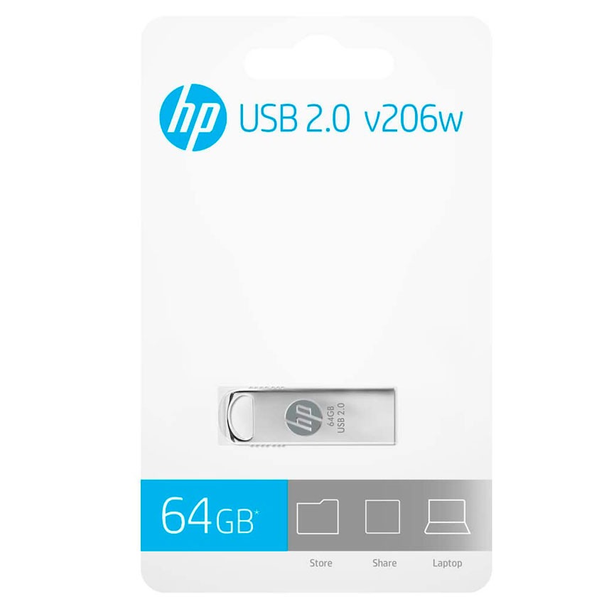 Memoria USB HP V206W 64GB USB 2.0 Silver (HPFD206W-64)
