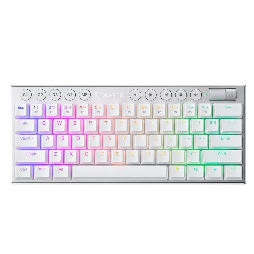 Teclado Redragon HORUS K632-RGB White Red Switch