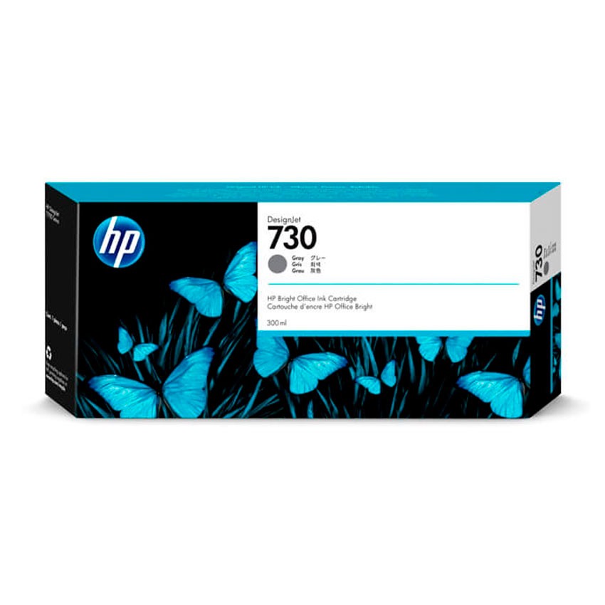 Tinta HP 730 Gray 300ml P2V71A para Plotter DesignJet T1600 T1700 T2600