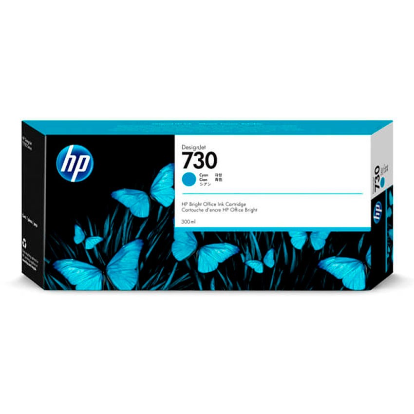 Tinta HP 730 Cyan 300ml P2V68A para Plotter DesignJet T1600 T1700 T2600
