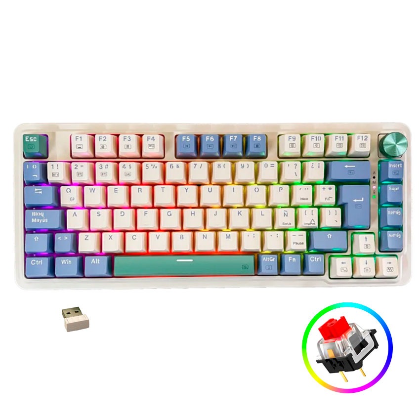 Teclado Redragon UCALPRO-RGB K673CPG Wireless 75% Mecánico Español