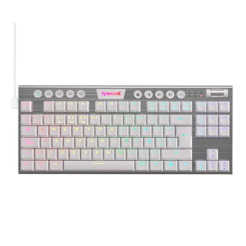 Teclado Mecánico Redragon HORUS TKL K622W RGB Blanco