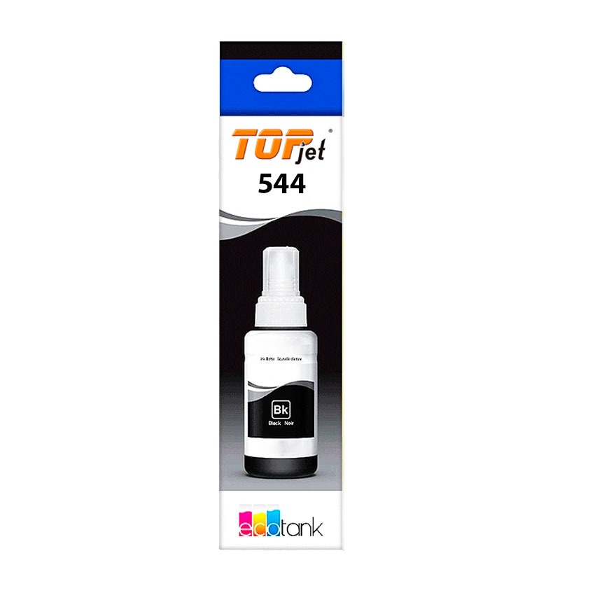 Características destacadas Compatible con impresoras Epson que usan tintas T504 y T544. Color: Negro. Capacidad: 70 ml. Tipo de tinta: Dye de alta calidad. Secado rápido y alta densidad de impresión. Fácil recarga, sin necesidad de herramientas adicionales. Ideal para documentos, textos y gráficos en negro profundo. No daña el sistema de impresión ni los cabezales. Rendimiento similar al original, con excelente relación costo-beneficio.