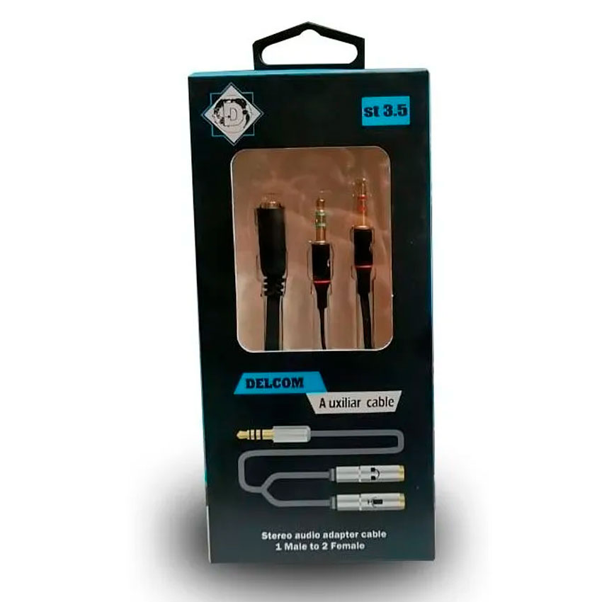 ADAPTADOR DELCON 3.5MM DE 1 A 2 SALIDAS