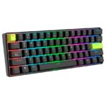 Teclado Royal Kludge RK C61 Cableado BLACK GREEN - MINT MAGNETIC SWITCH