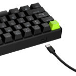 Teclado Royal Kludge RK C61 Cableado BLACK GREEN - MINT MAGNETIC SWITCH