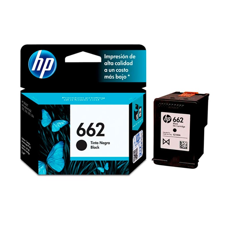 Cartucho de Tinta HP 662 Negro Original (CZ103AL)