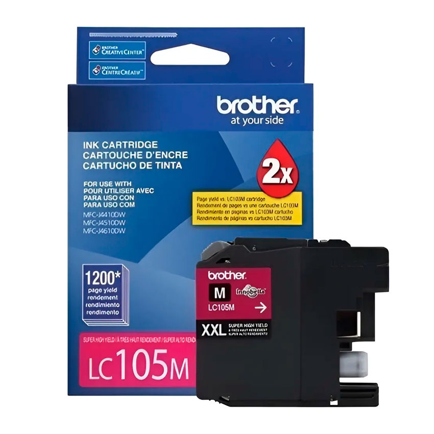 Tinta Brother LC105M Magenta – Rendimiento 1200 páginas