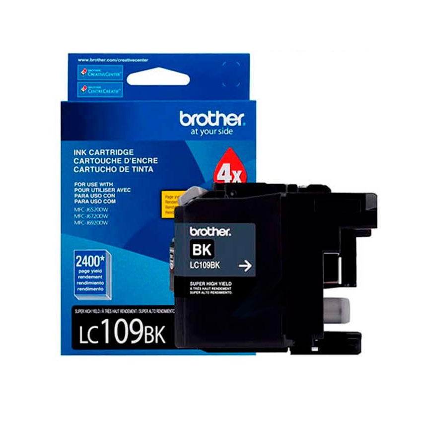 Tinta Brother LC109BK Black XXL – Rendimiento (2400 páginas)