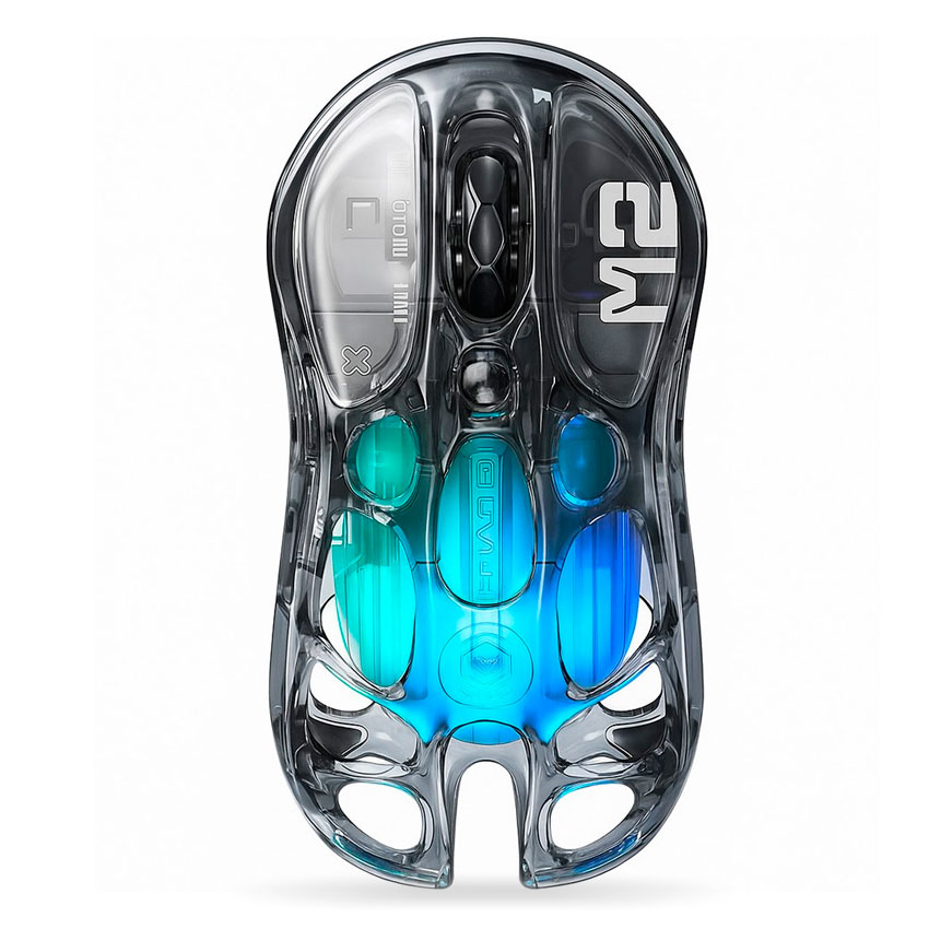 Mouse Inalámbrico GravaStar Mercury M2 Transparent Black
