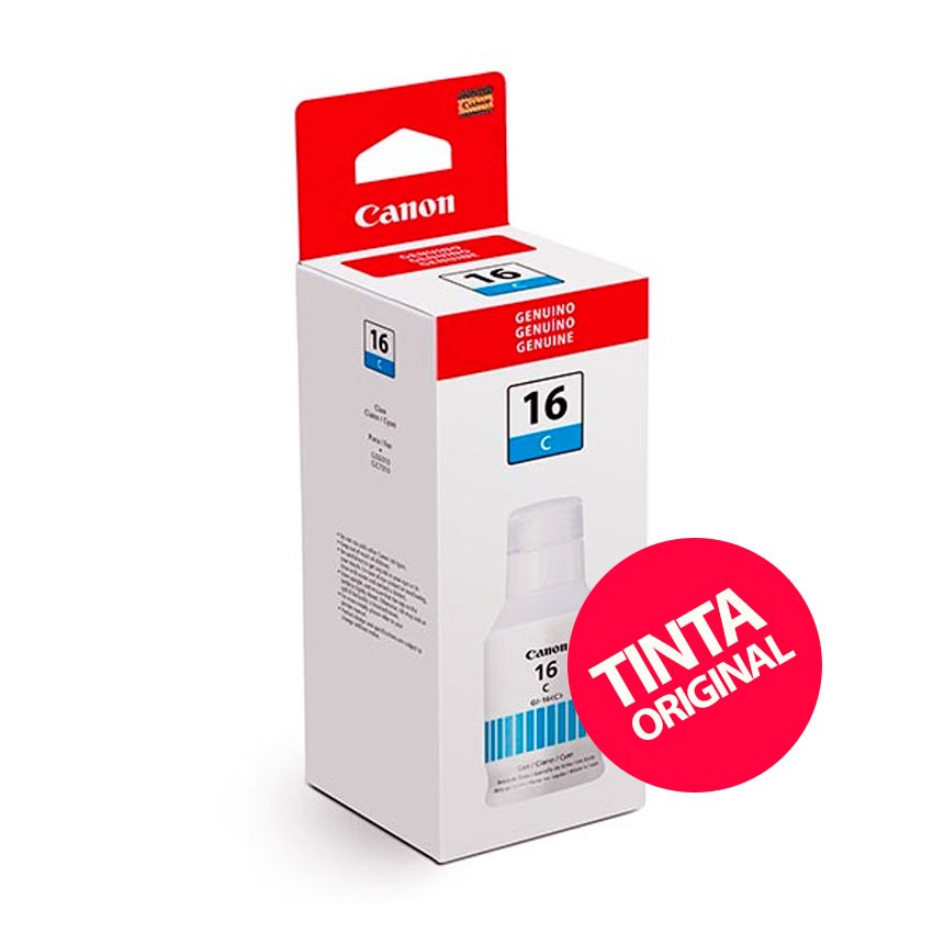 Tinta Canon GI-16 Cyan para impresoras MAXIFY GX6010 / GX7010 / GX5010