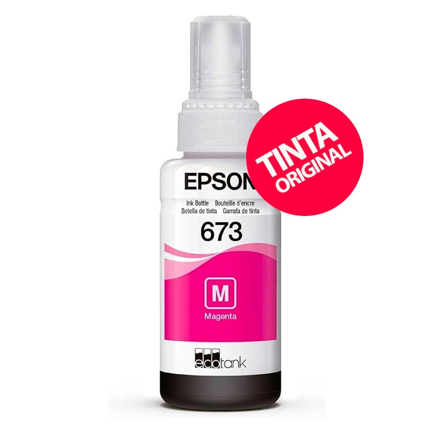 Tinta Epson 673 magenta Original para EcoTank L805 / L850 / L1800