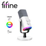 Micrófono Gamer Fifine AM8 Dinámico White