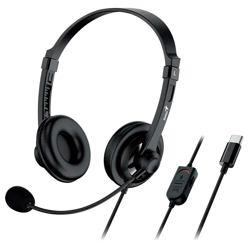AUDIFONO C/MICROF. GENIUS HS-230U USB-C BLACK