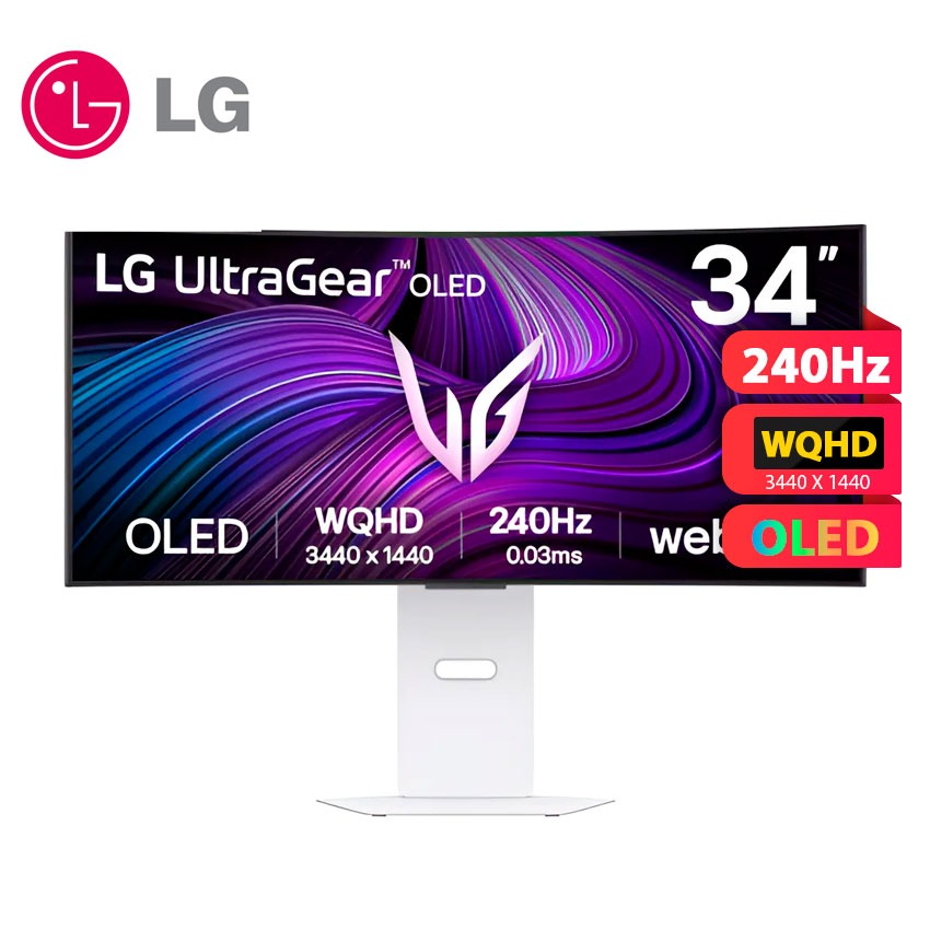 Monitor LG UltraGear 34GX90SA-W 34" OLED Curvo 800R UWQHD 3440x1440 Blanco 240Hz
