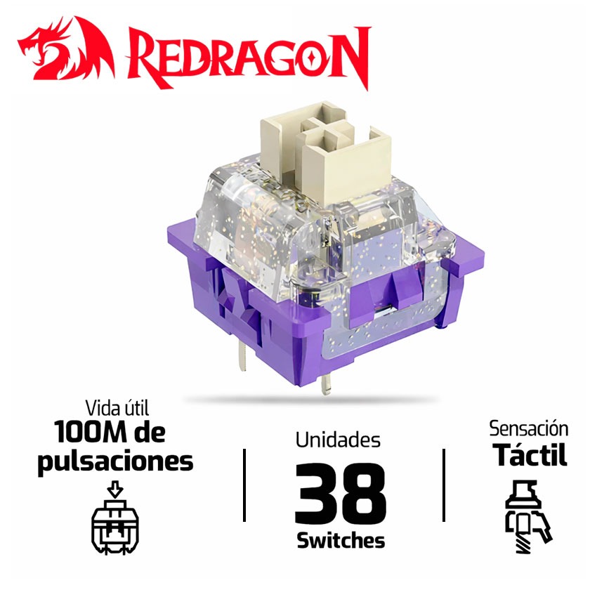 Kit Switches Redragon Panda táctiles con click audible 38 units