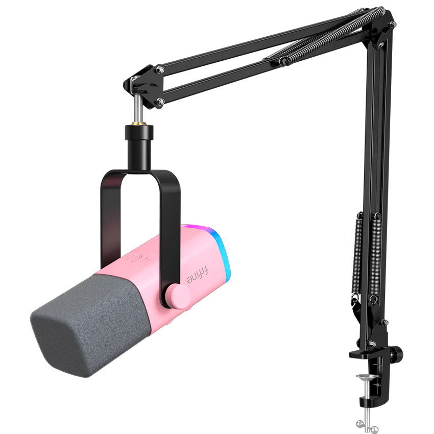 Micrófono dinámico con brazo AM8T Rosa RGB USB/XLR