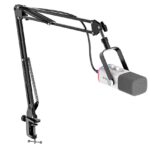 Micrófono dinámico con brazo Fifine AM8T Blanco RGB USB/XLR
