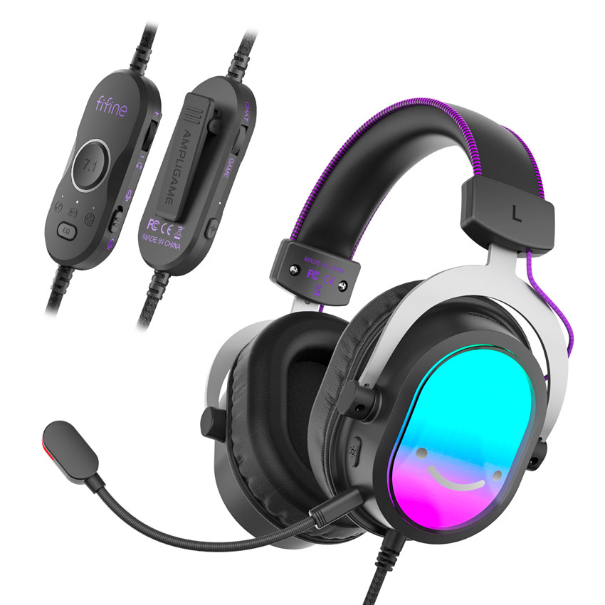 Auriculares Gaming FIFINE H16 Over-Ear 50mm con Micrófono Desmontable 3.5mm