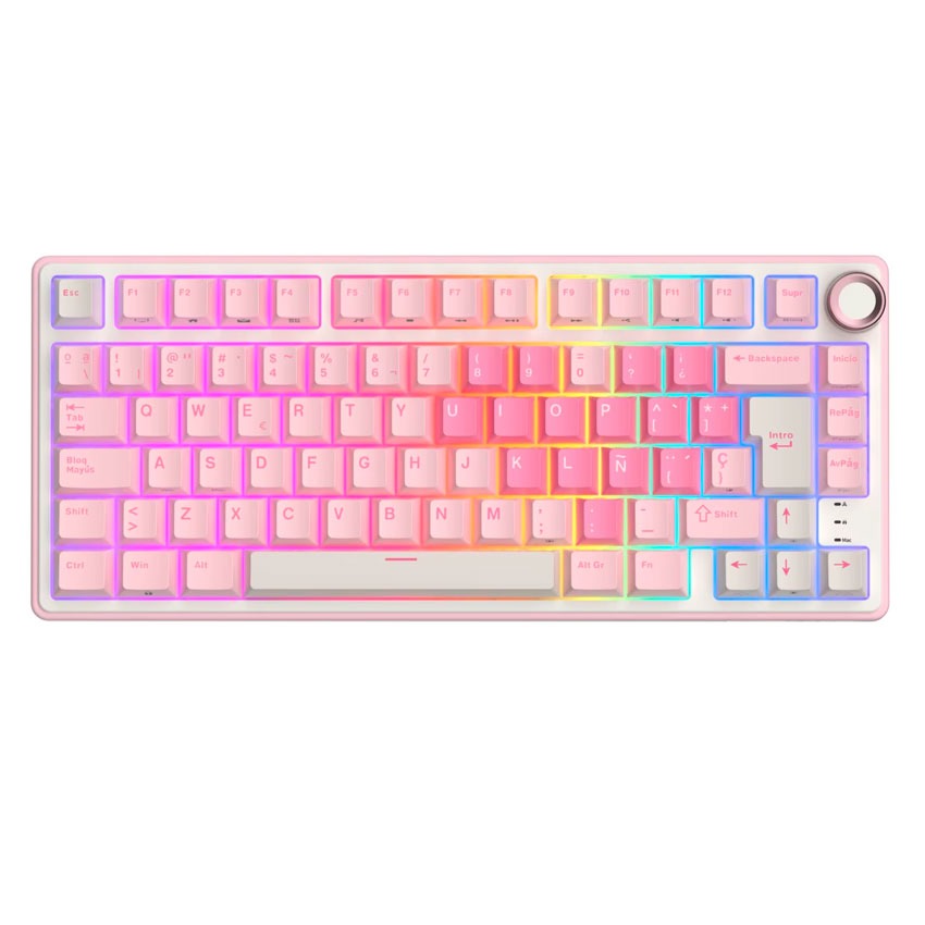 Teclado Royal Kludge RK R75 Cableado PINK MELODY - CREAMY SWITCH